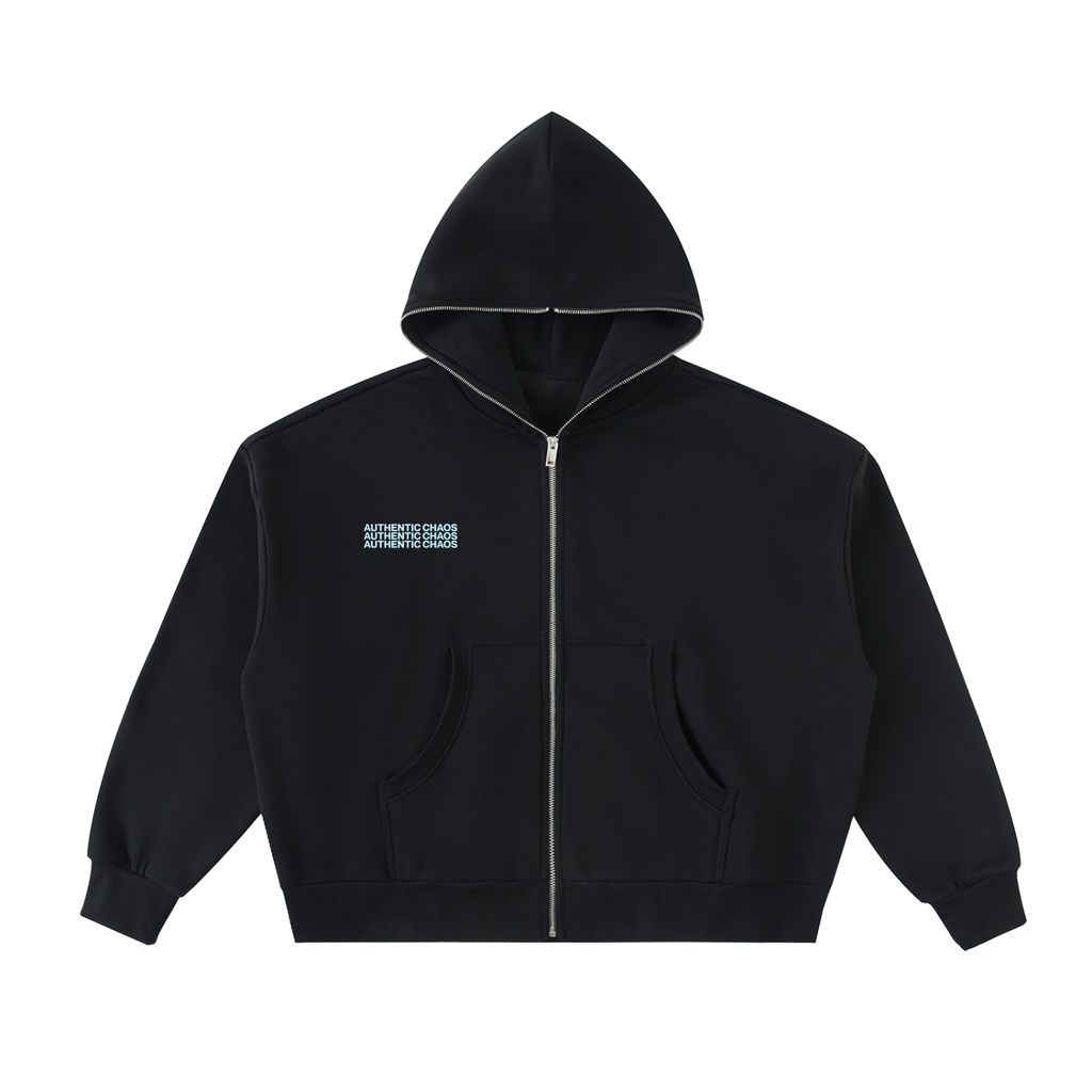 Fleeced Full-Zip Boxy Hoodie -  Something Better is Coming