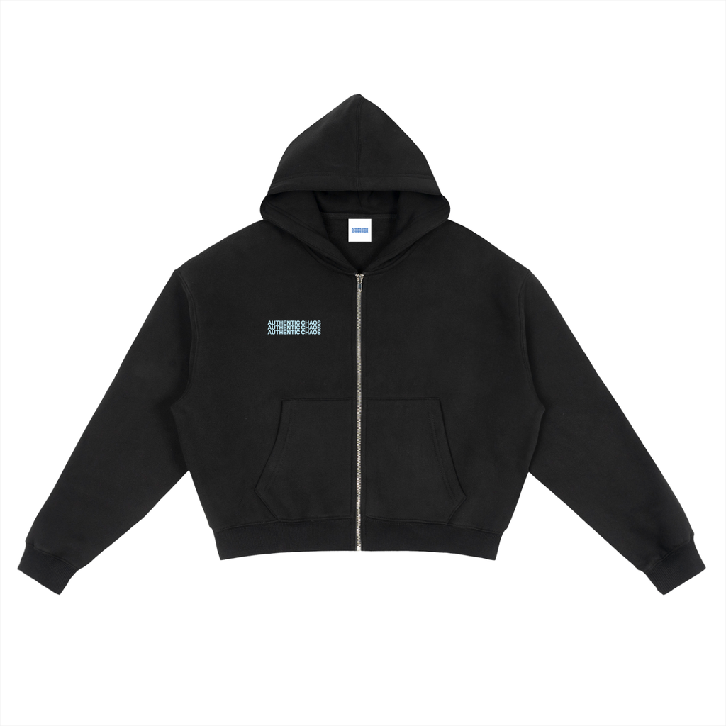 Fleece Zip-Up Boxy Hoodie - The Future is now